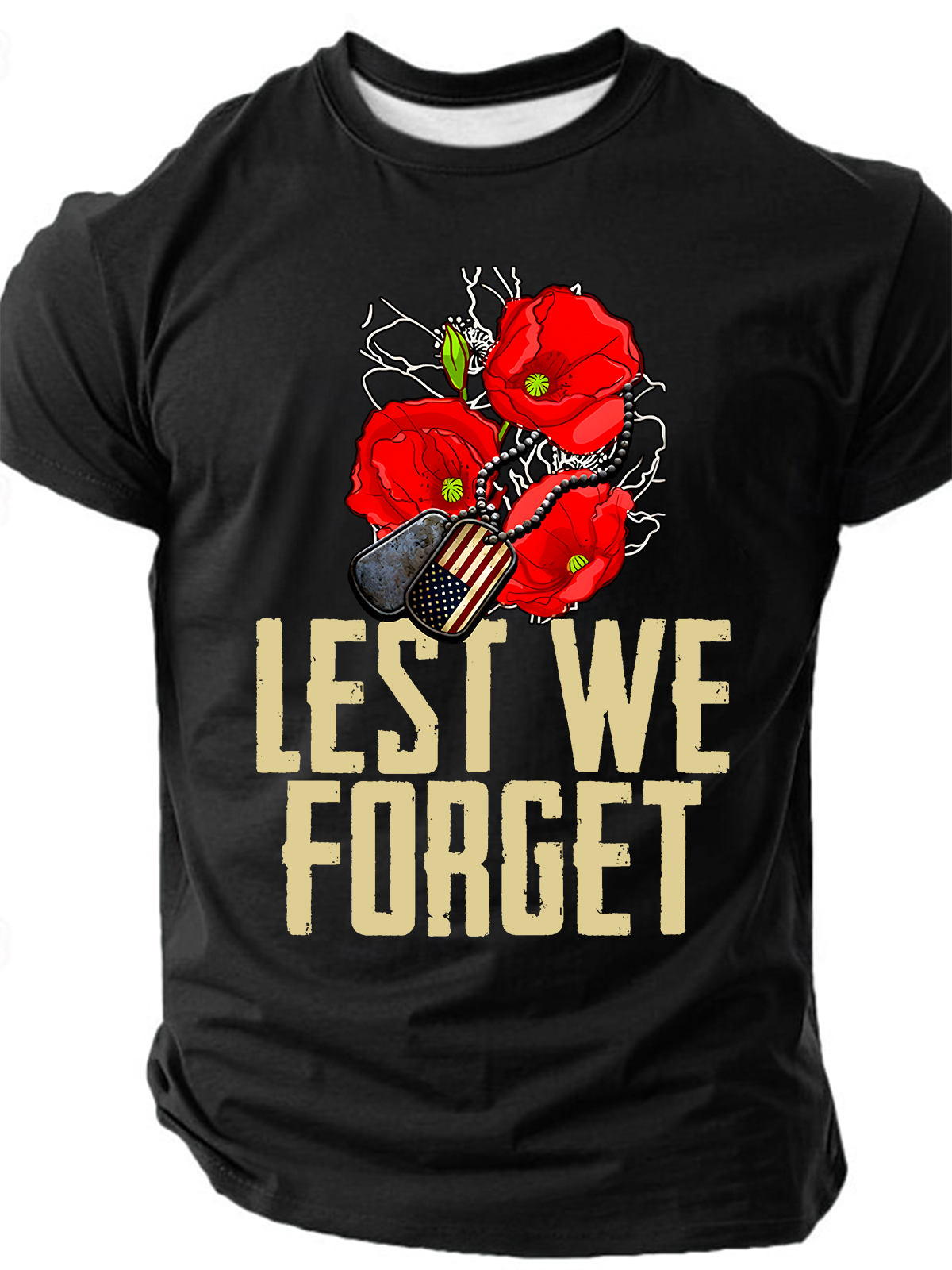 Lest We Forget,Veteran's Day Shirt, Memorial Day Cotton T-Shirt