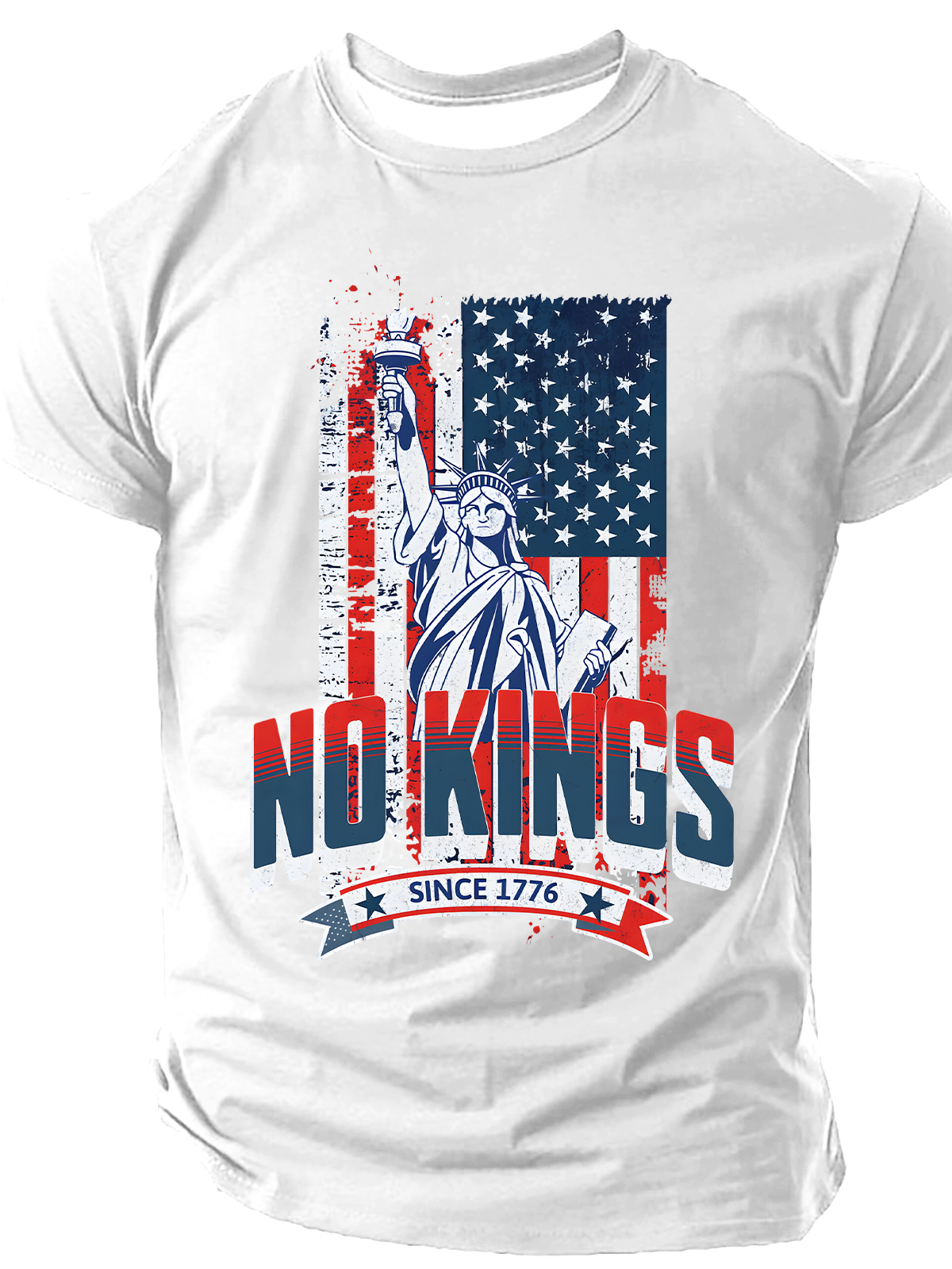 No Kings Since 1776 Statue Of Liberty Patriotic Cotton T-Shirt
