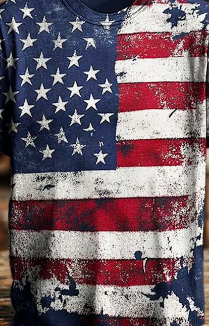 Men's Flag Graphic Vintage T-shirt