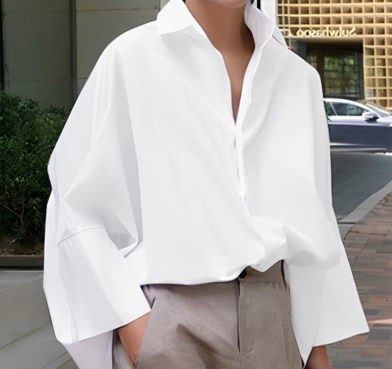 Casual White Short Sleeve Shirt | Lightweight Korean-Style Top