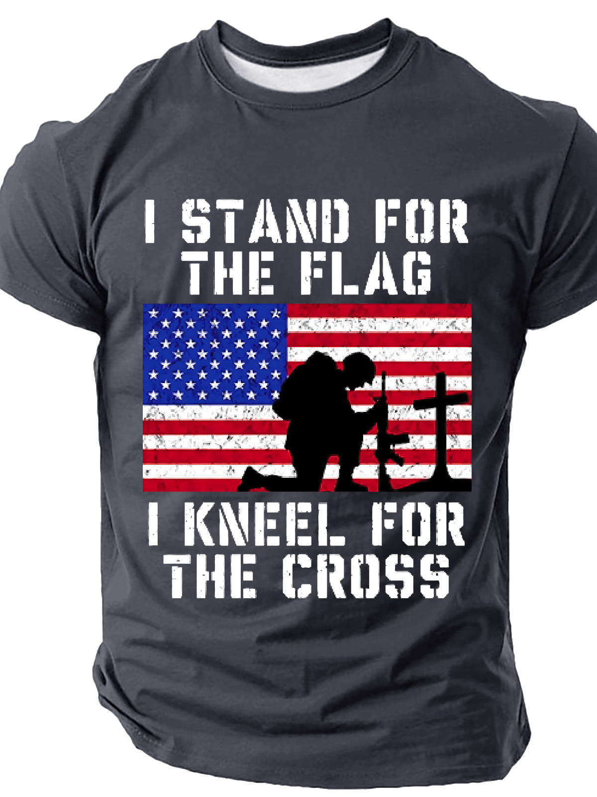 Men's I Stand For The Flag And Kneel For The Cross Short Sleeve T-shirt