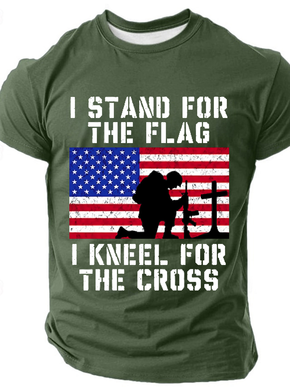 Men's I Stand For The Flag And Kneel For The Cross Short Sleeve T-shirt