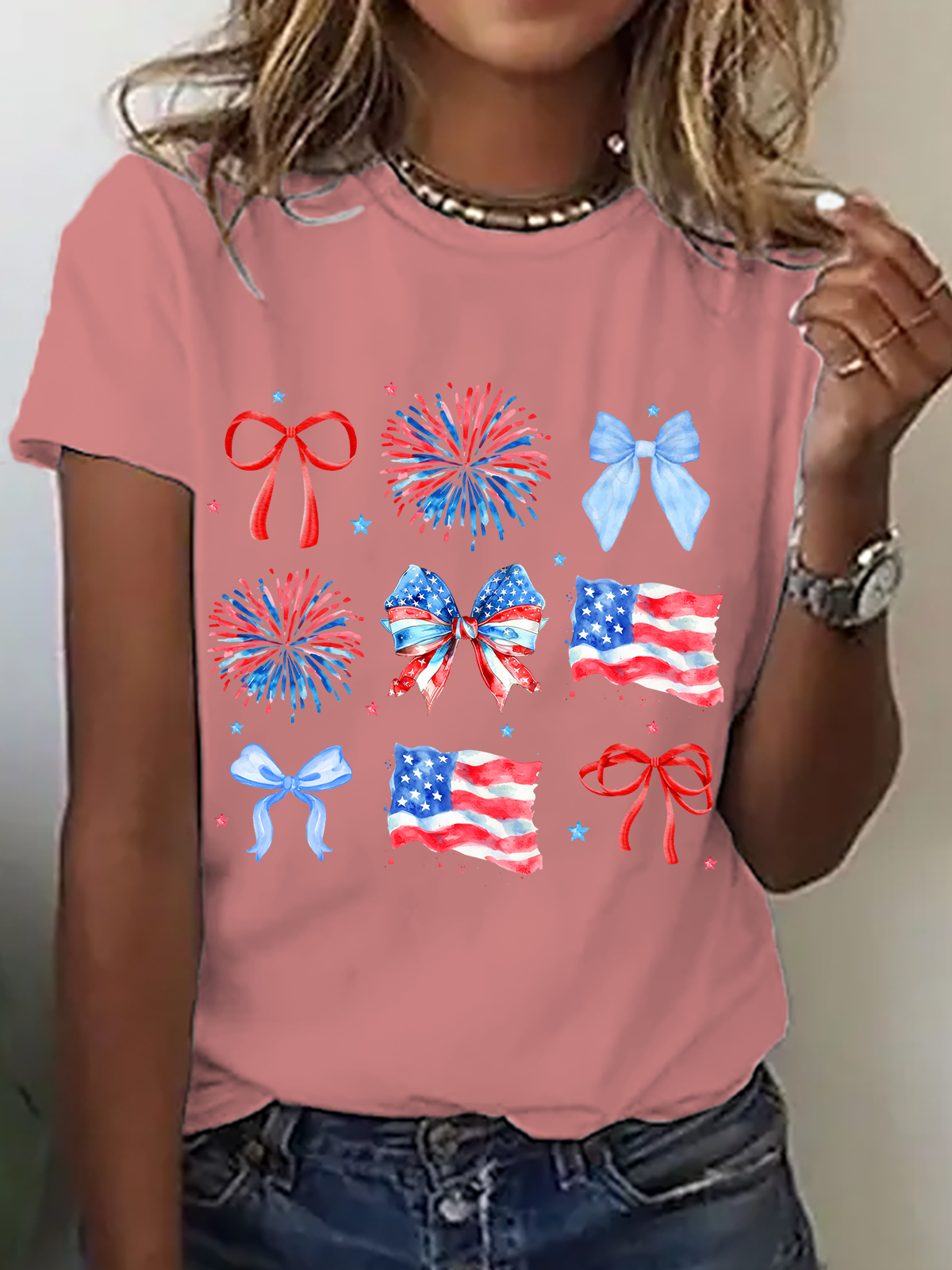 American 4th Of July Gifts Cotton T-Shirt