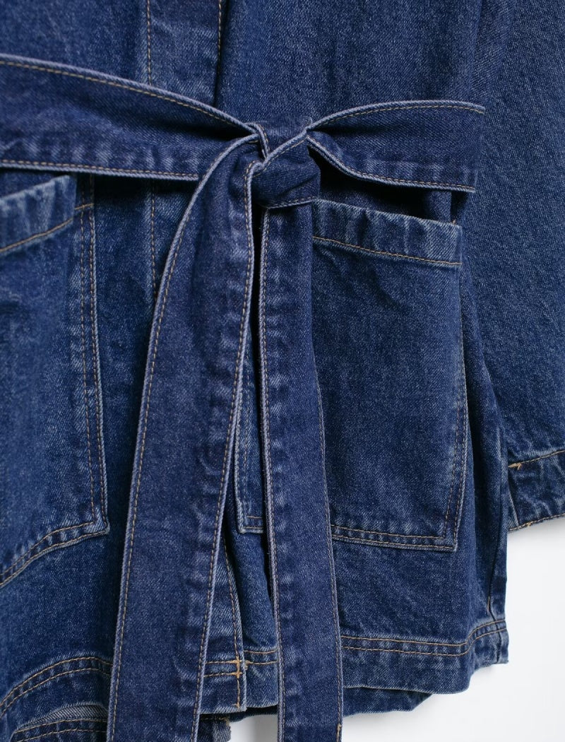 Belted Oversized Denim Jacket