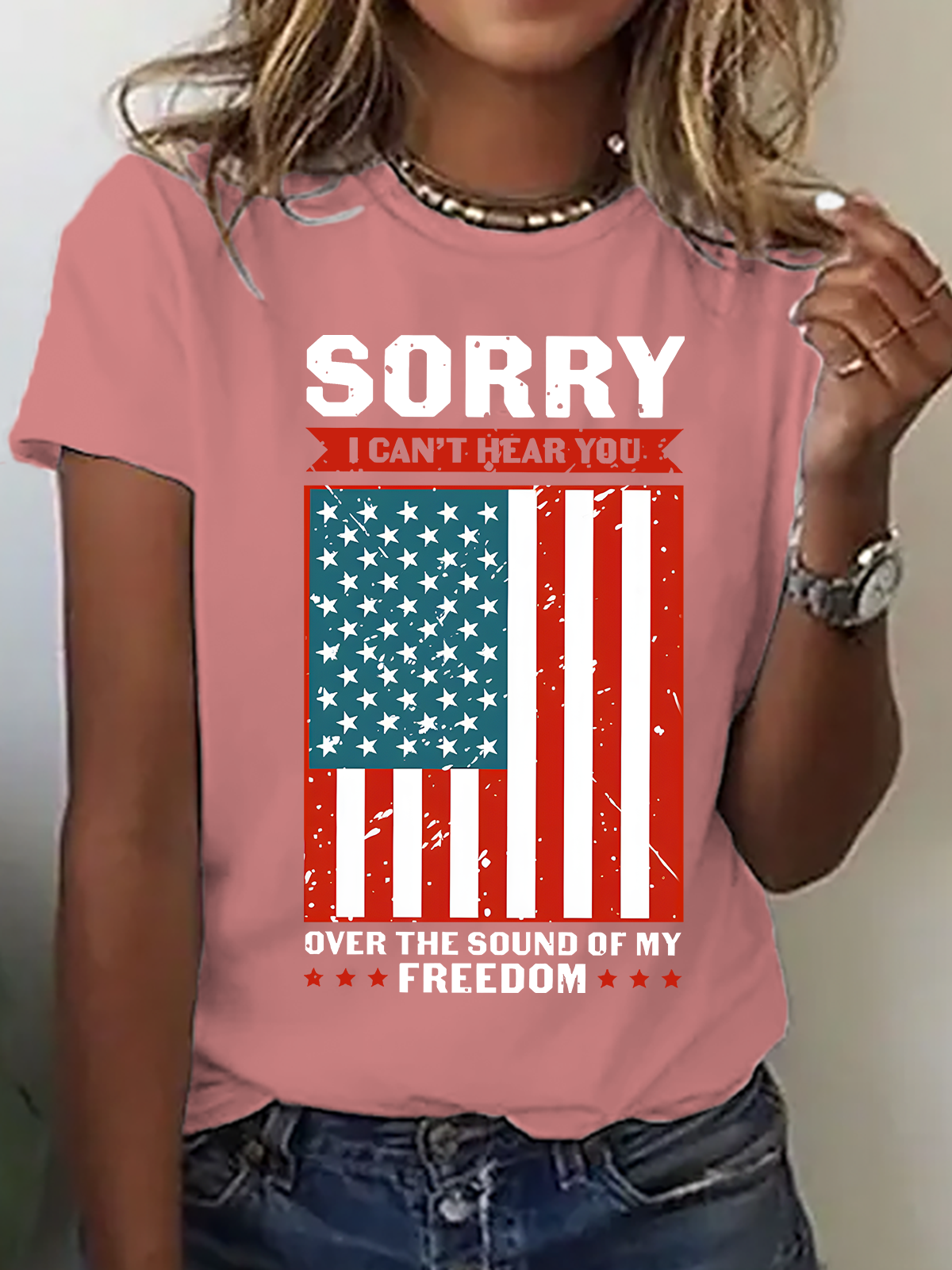 Sorry I Can't Hear You Over The Sound Of My Freedom Cotton T-Shirt