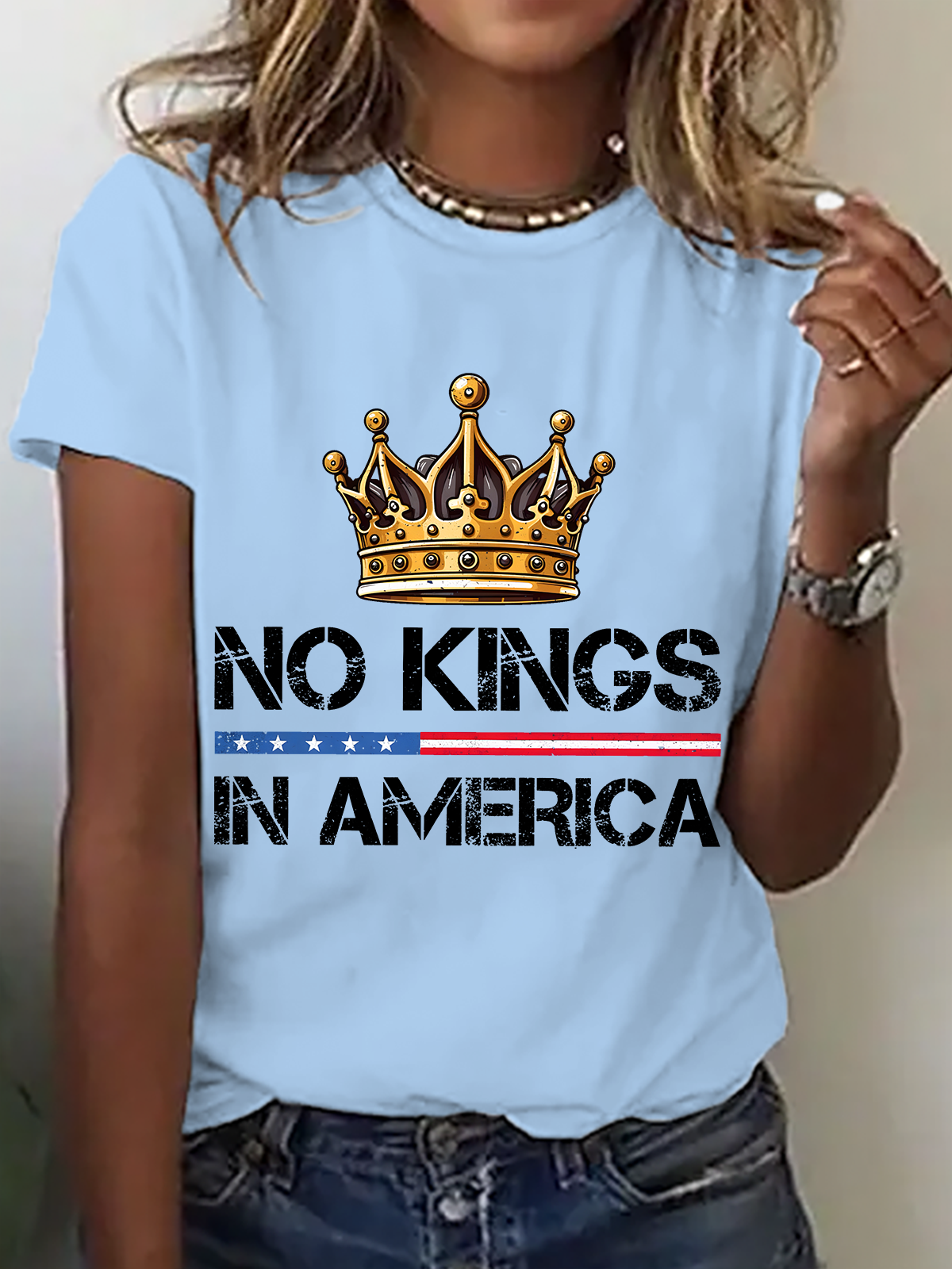 No Kings In America Cotton T-Shirt