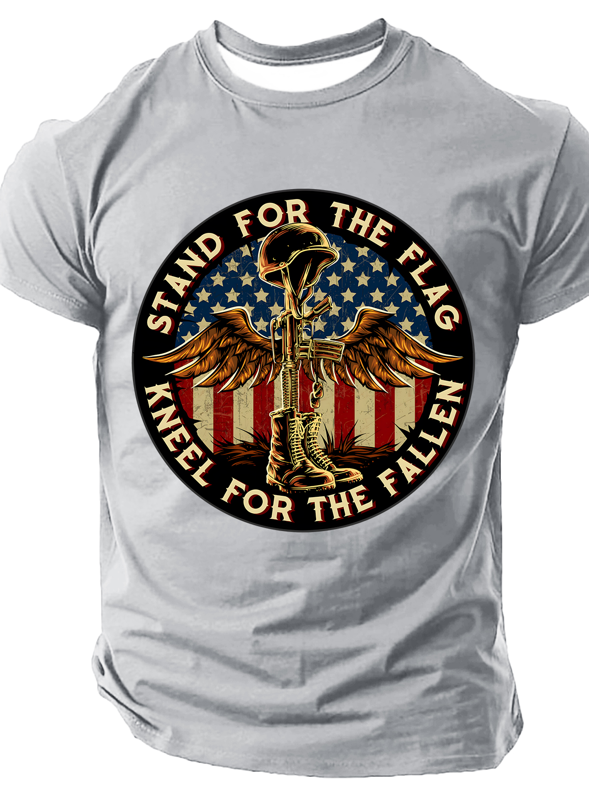 Stand For The Flag Kneel For The Cross Cotton T-Shirt