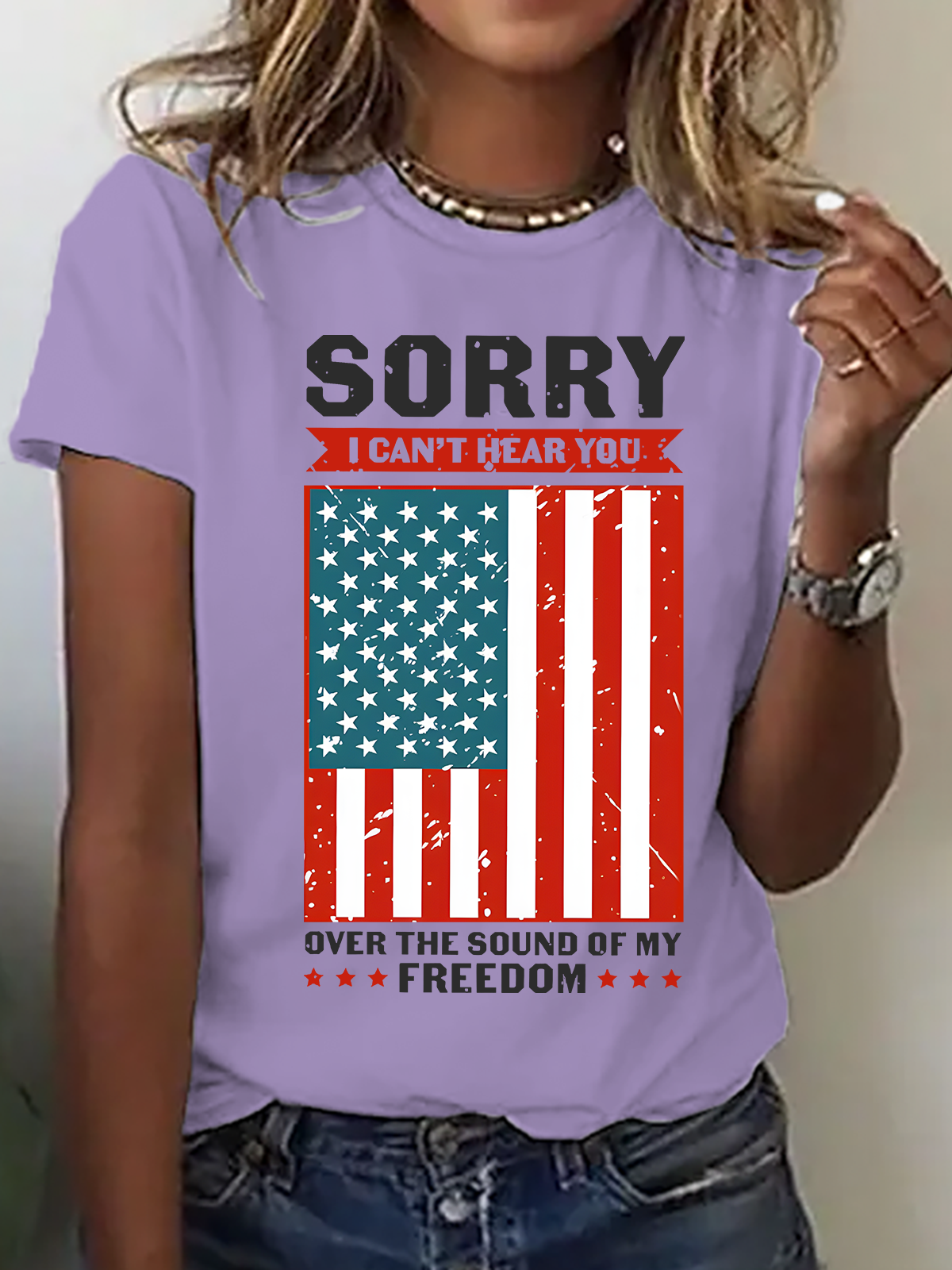 Sorry I Can't Hear You Over The Sound Of My Freedom Cotton T-Shirt