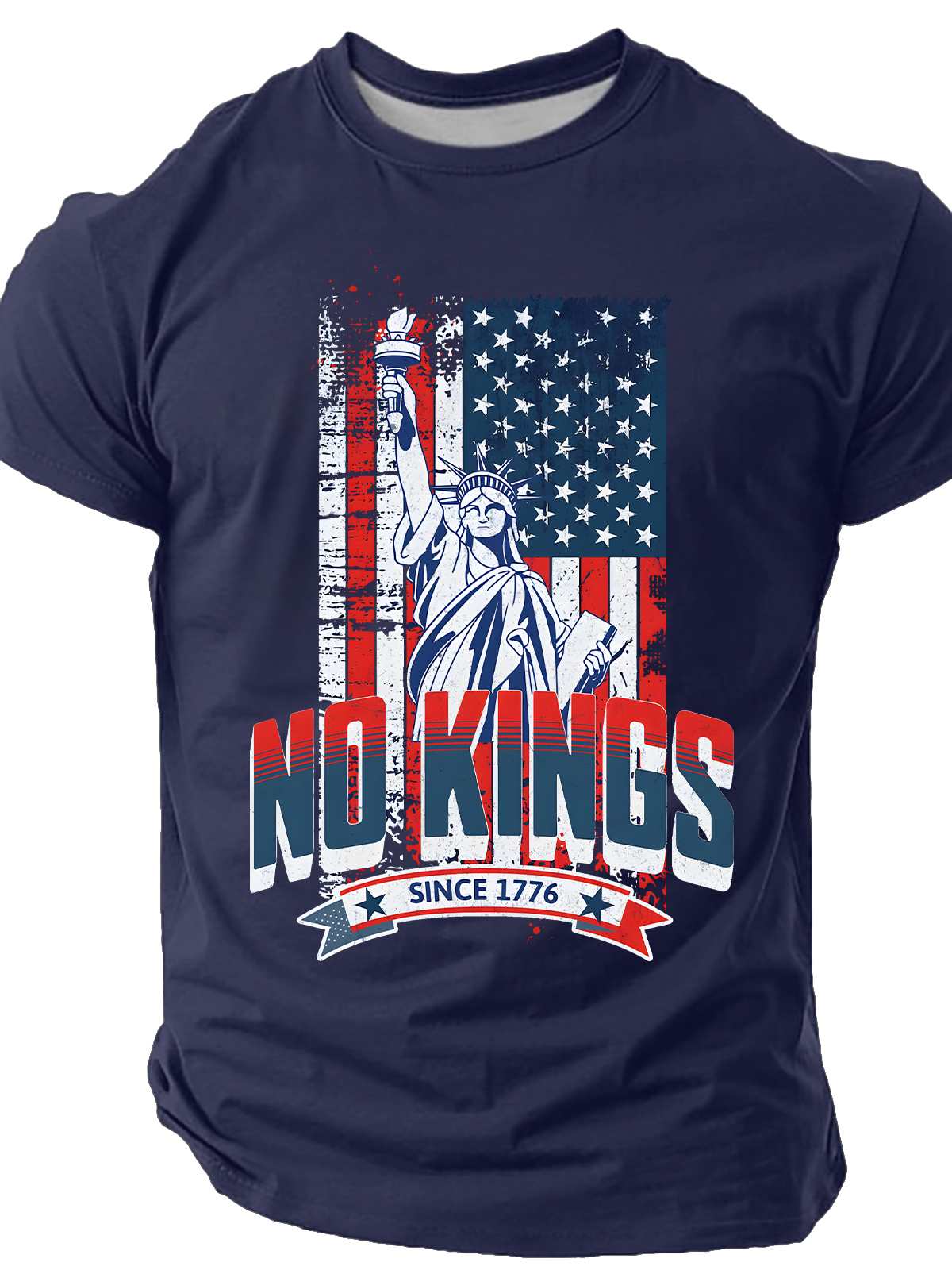 No Kings Since 1776 Statue Of Liberty Patriotic Cotton T-Shirt