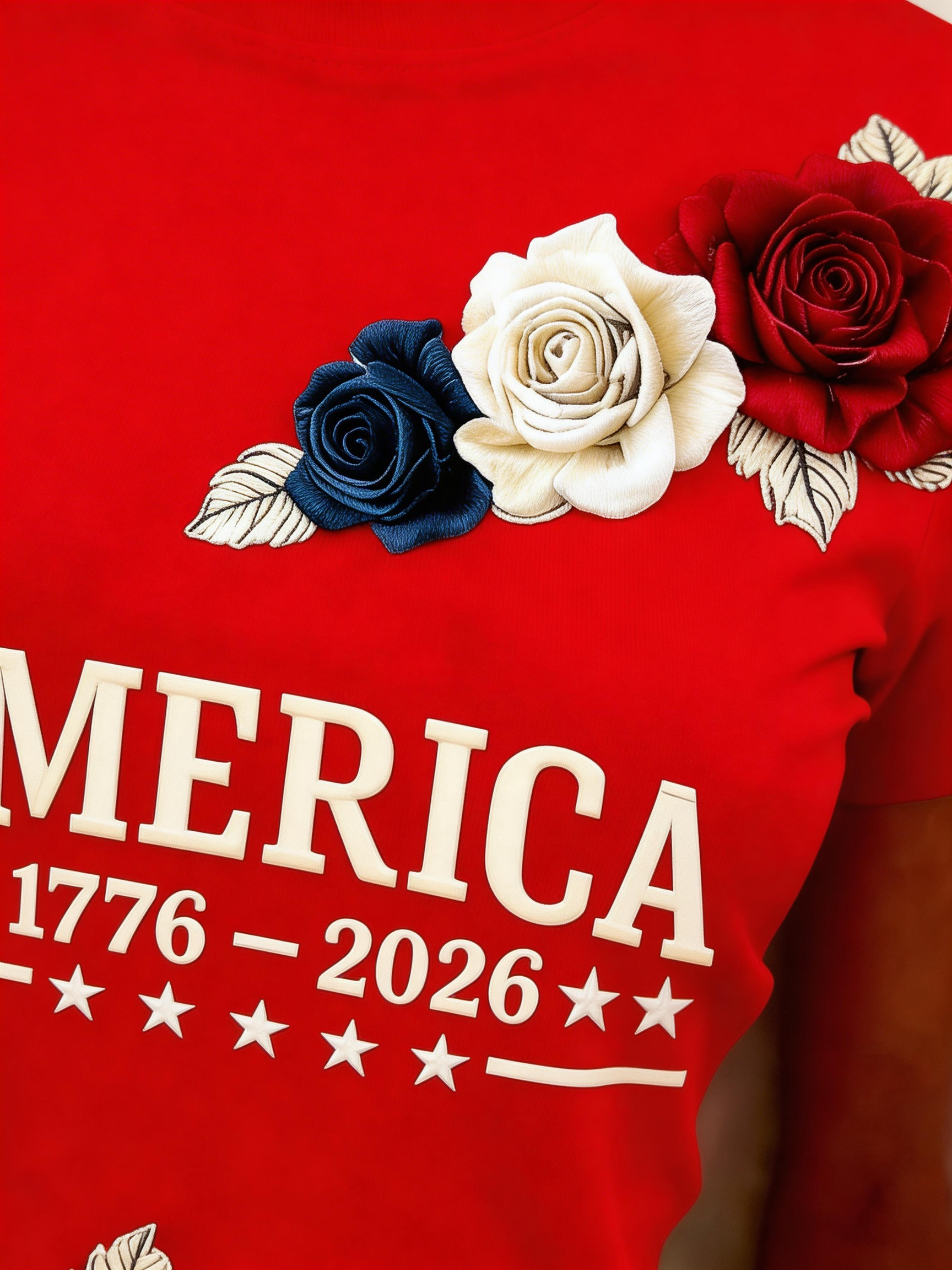 Crew Neck Casual Usa/Us/American Regular Fit T-Shirt