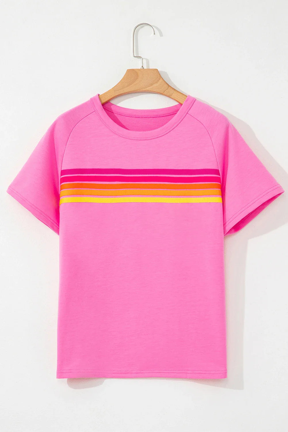 Bonbon Striped Patch Front Casual Tee