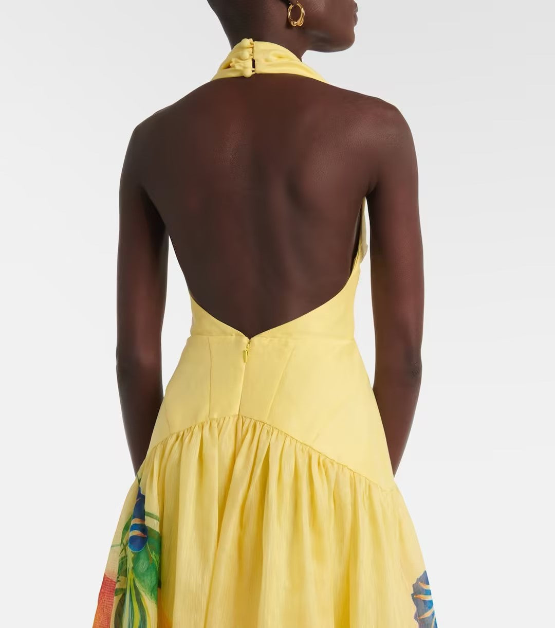 Printed Halter Backless Maxi Dress | Resort Vacation Wear