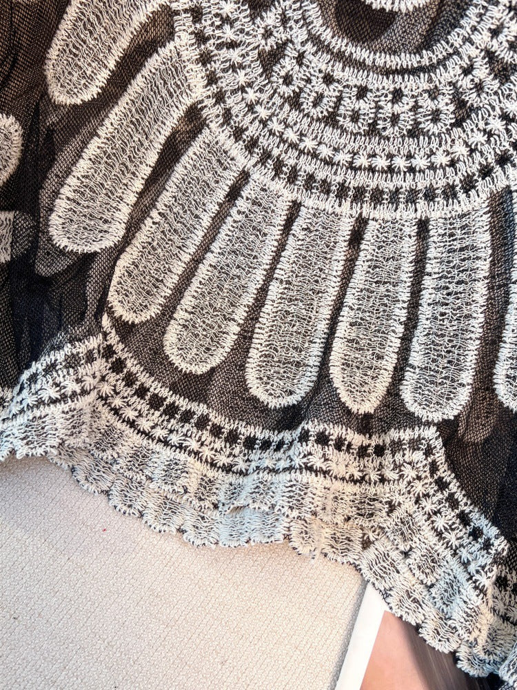 Lace Knit Beach Cover-Up Cardigan | Lightweight Resort Swimwear Layering Top
