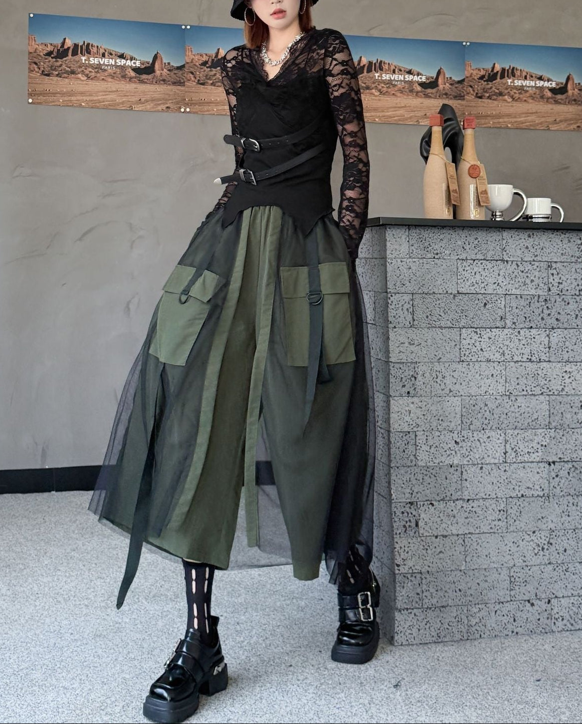 Mesh Patchwork Wide-Leg Cargo Cropped Pants | Casual Utility Summer Trousers