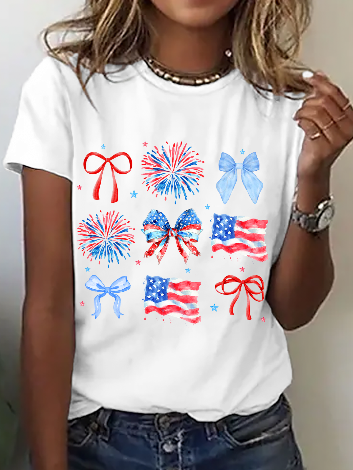 American 4th Of July Gifts Cotton T-Shirt