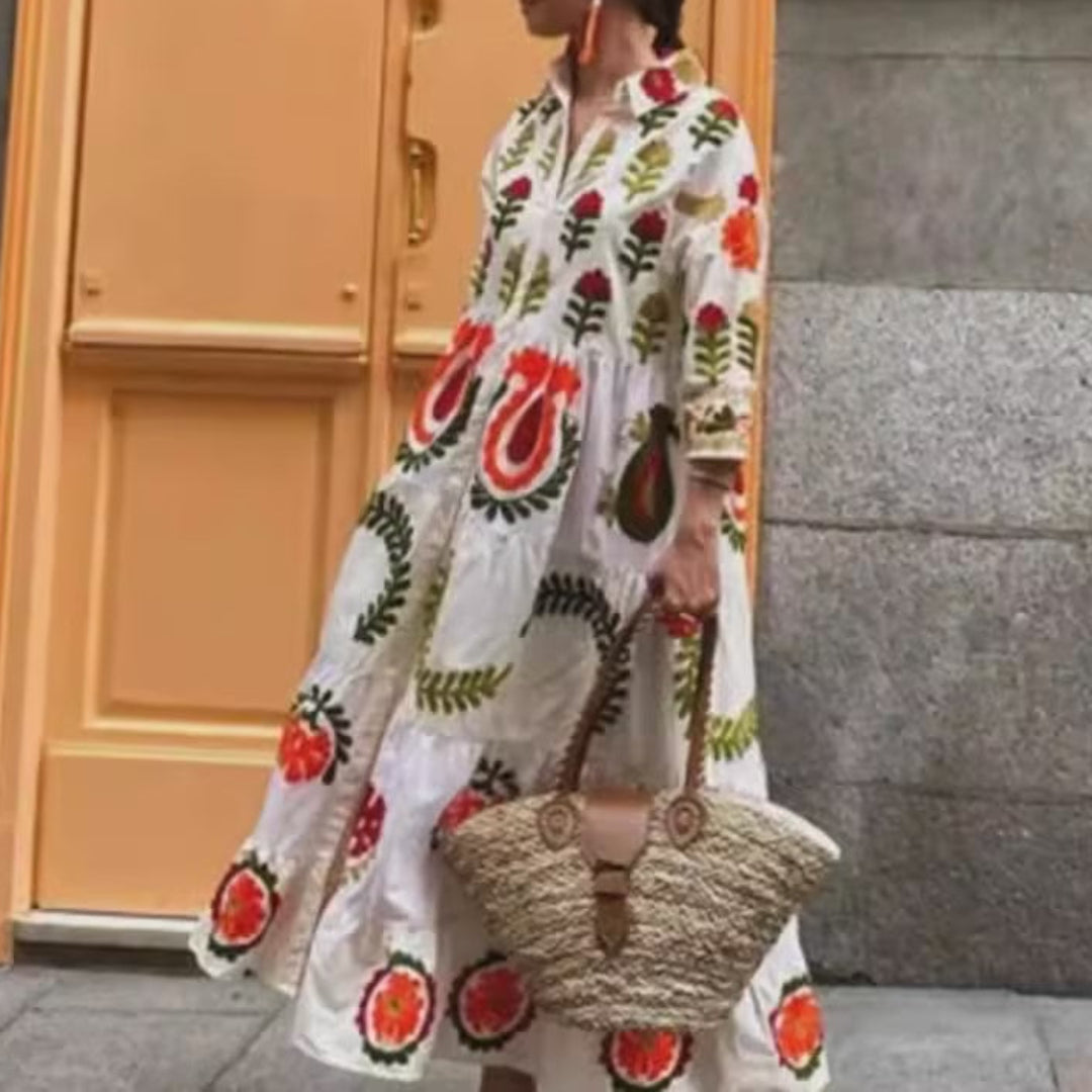 Off-Shoulder Printed Maxi Dress | Resort Vacation Statement Dress