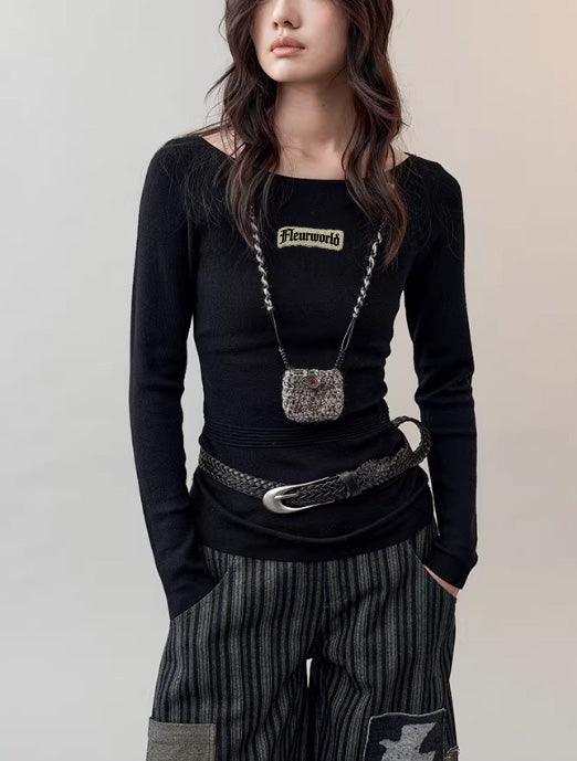 Lightweight Slim-Fit Long Sleeve Knit Tee