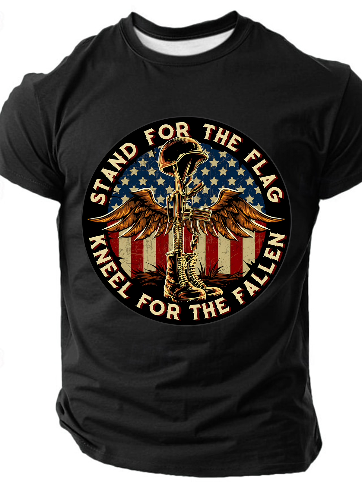 Stand For The Flag Kneel For The Cross Cotton T-Shirt