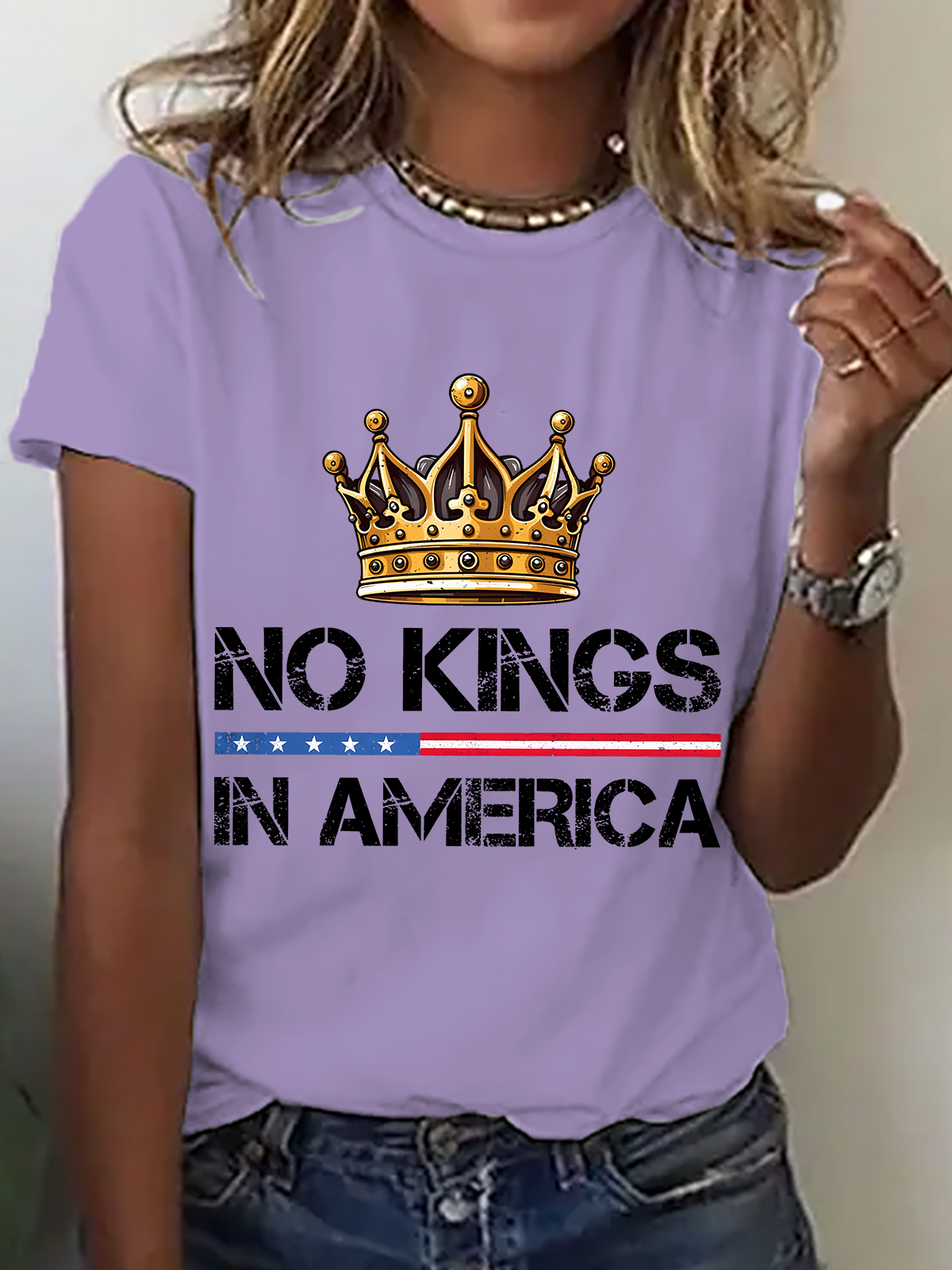 No Kings In America Cotton T-Shirt