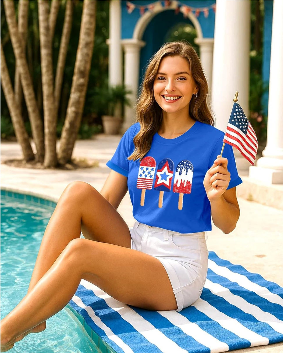 Women's 250th Anniversary Of The Founding Of the United States Cotton Vintage Short Sleeve Crew Neck 3D Printing Daily Going Out Casual T-Shirt