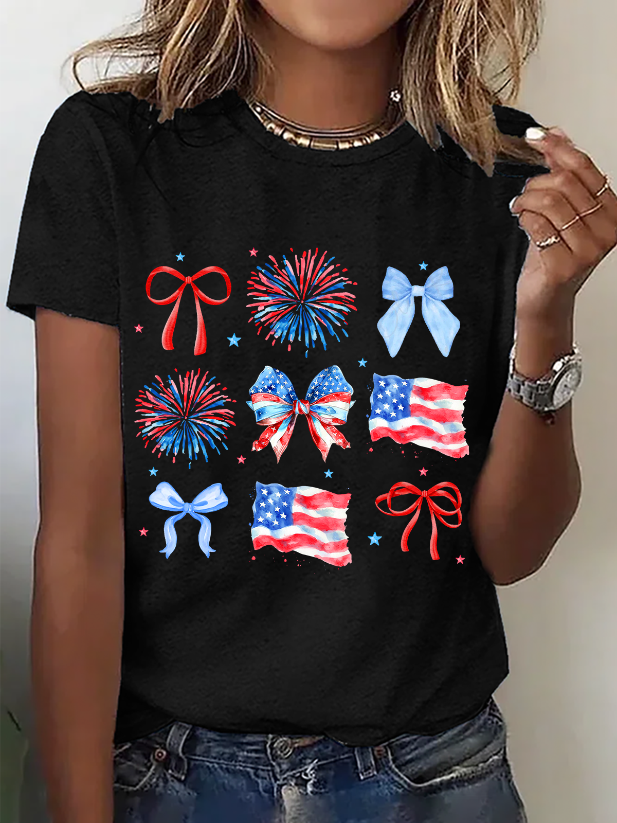 American 4th Of July Gifts Cotton T-Shirt