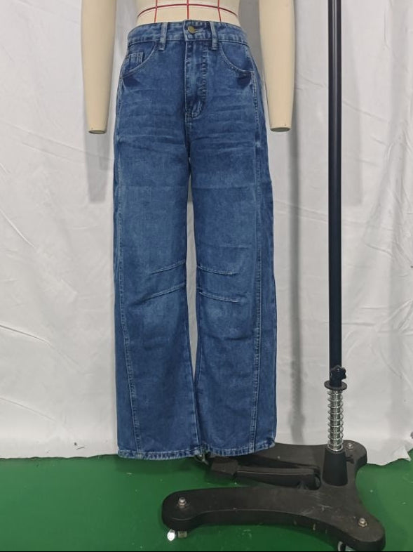 Women's Wide Leg Denim Pants | Relaxed Straight Leg Jeans