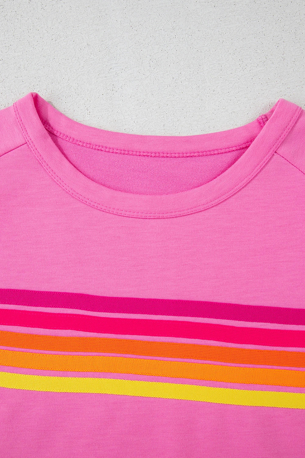Bonbon Striped Patch Front Casual Tee