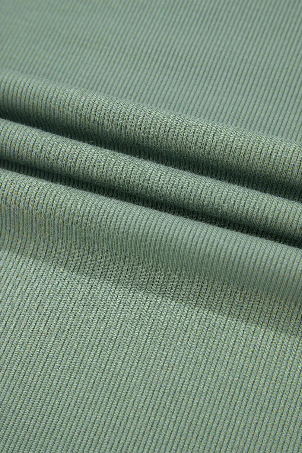 Mint Green Ribbed Colorblock Patchwork Raglan Long Sleeve Top