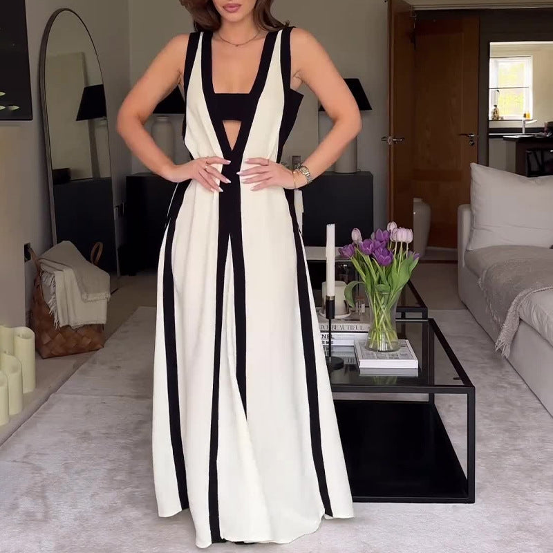 Colorblock V-Neck Strappy Dress | Casual Summer Resort Dress