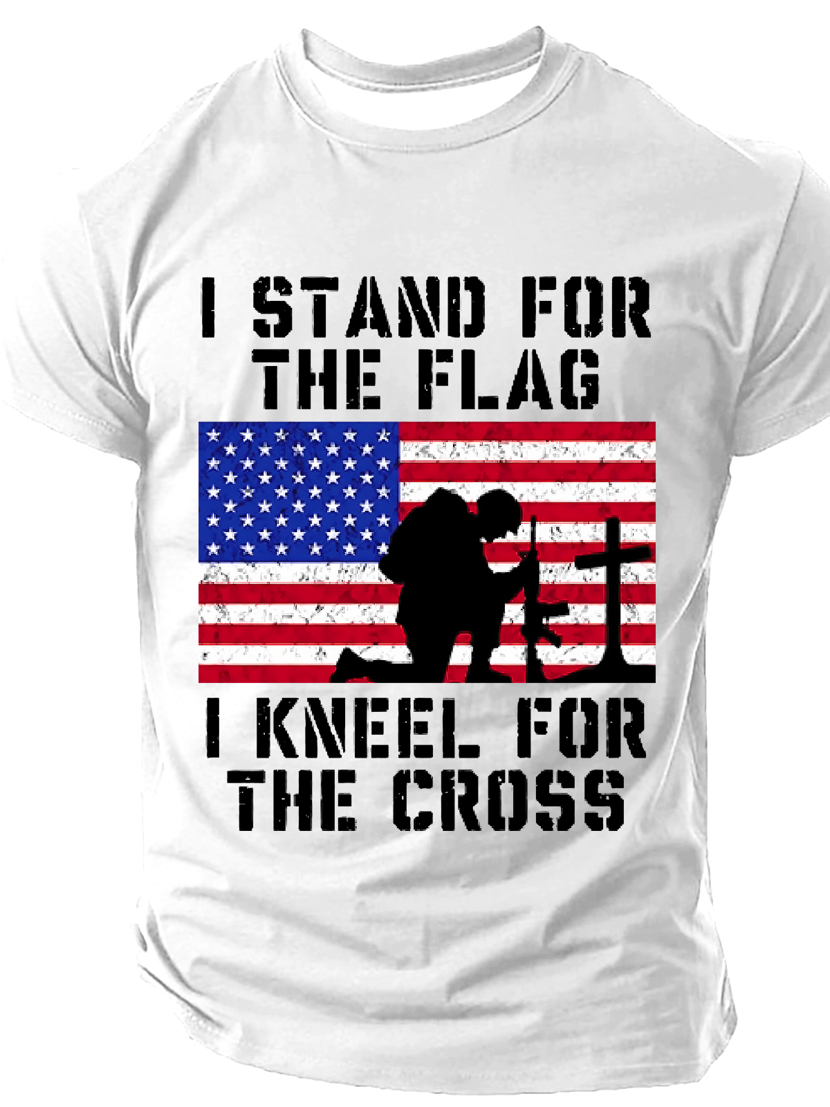 Men's I Stand For The Flag And Kneel For The Cross Short Sleeve T-shirt