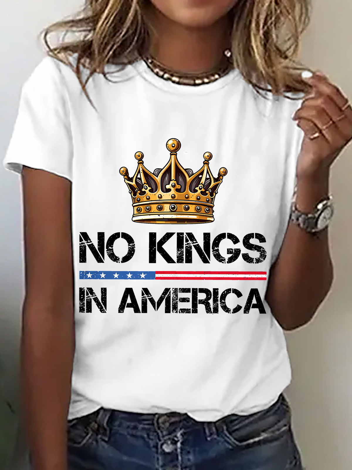 No Kings In America Cotton T-Shirt