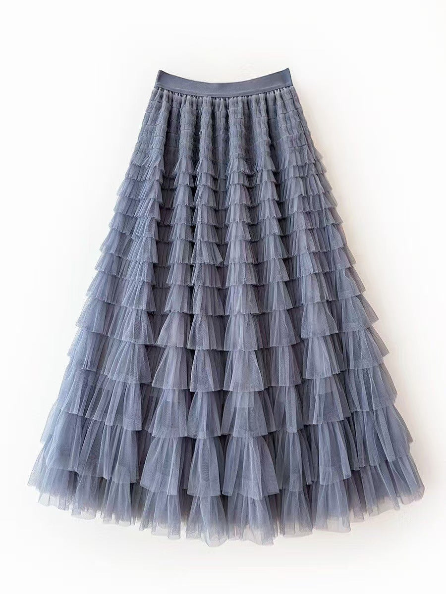 Layered Tulle Maxi Skirt | Romantic Tiered Cake Skirt