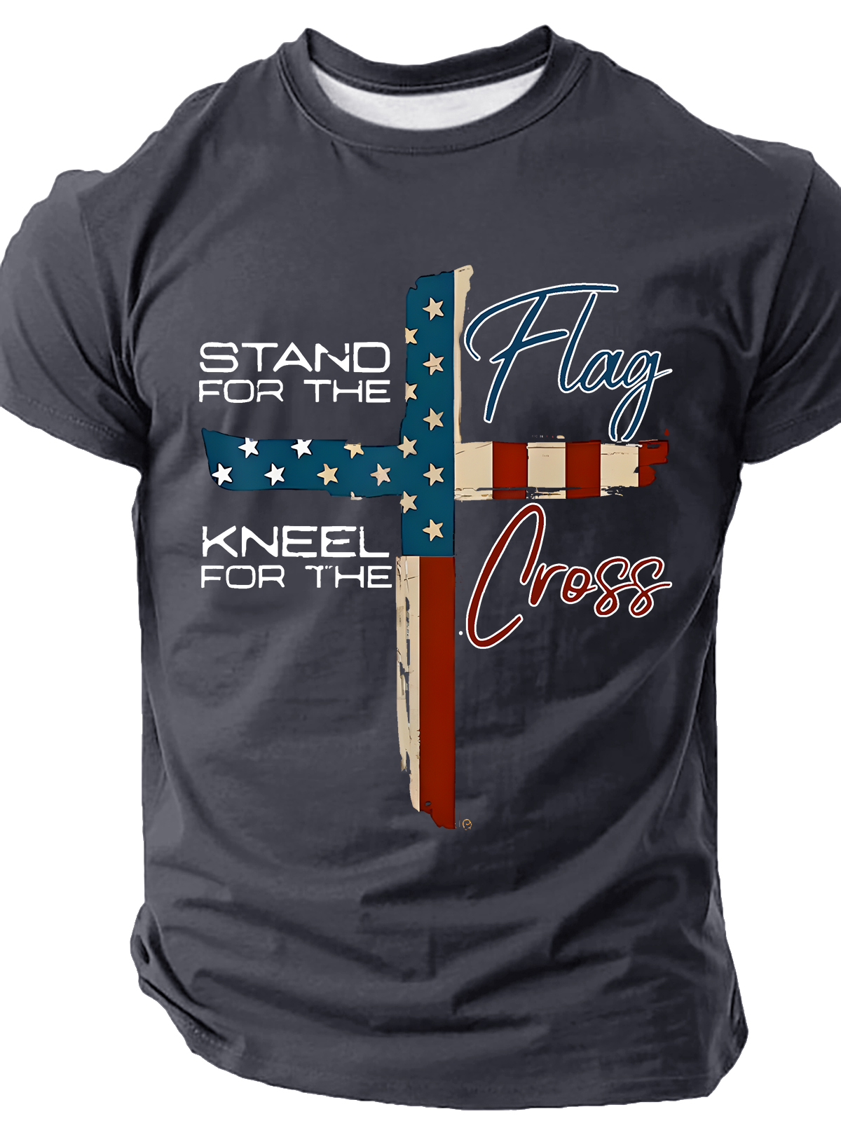 Stand For The Flag I Kneel For The Cross Cotton T-Shirt