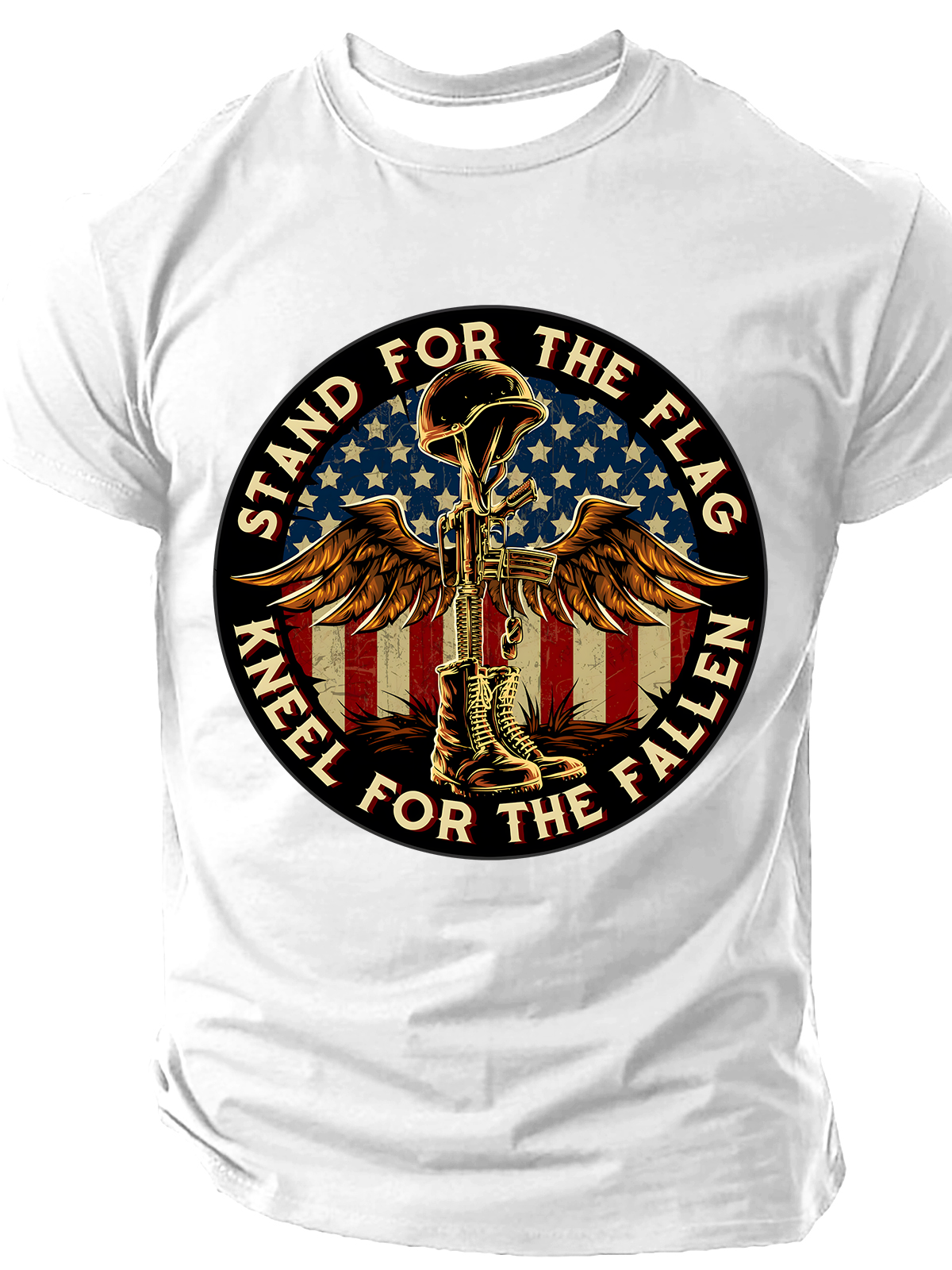 Stand For The Flag Kneel For The Cross Cotton T-Shirt
