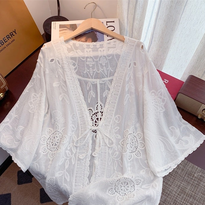 Boho Long Beach Bikini Cover-Up | Loose Plus-Size Resort Swimwear