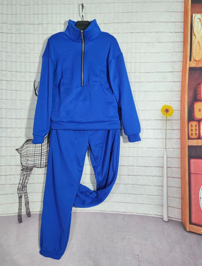 Cropped Zip-Up Jacket and Joggers Set