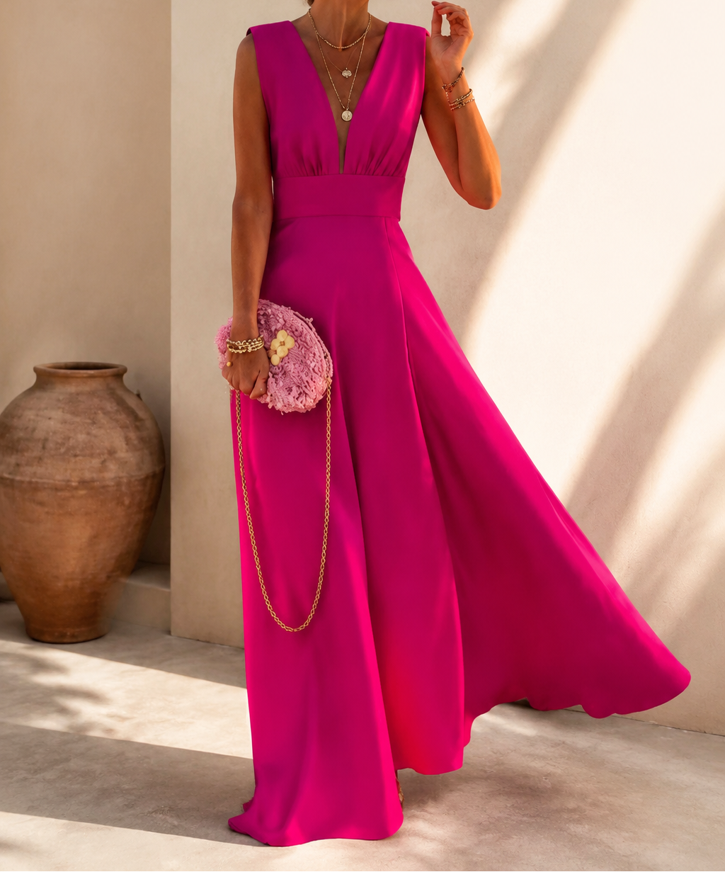 French Chiffon Slip Dress | Elegant Sleeveless Resort Dress