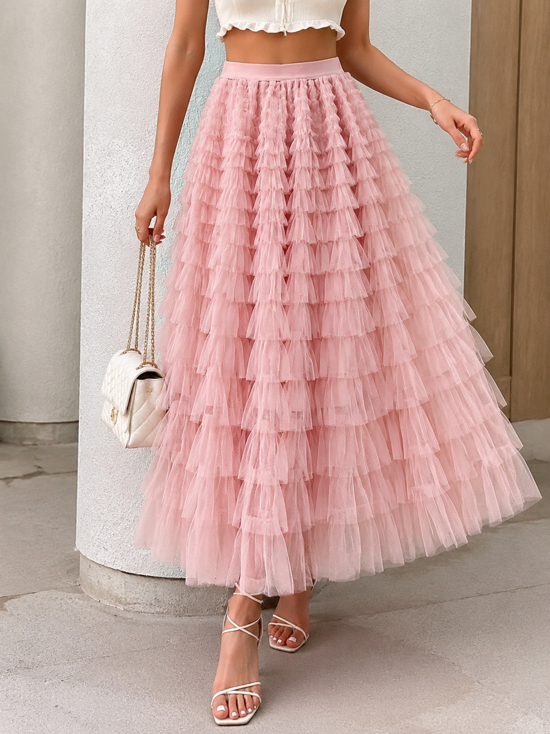 Layered Tulle Maxi Skirt | Romantic Tiered Cake Skirt