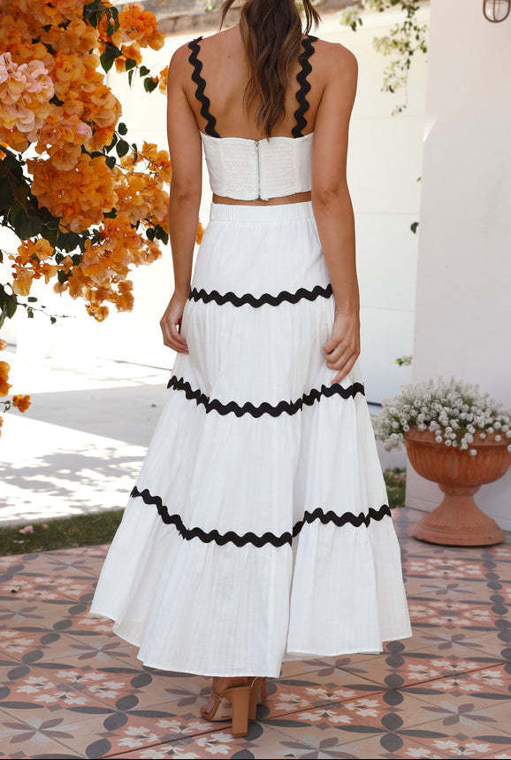 Women’s Color Block Cami & Long Skirt Set