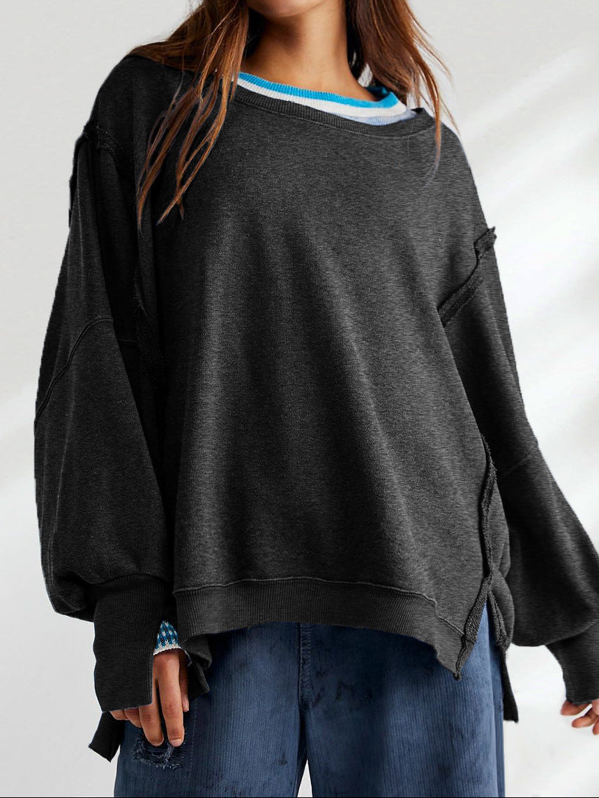 Round Neck Casual Long Sleeve Sweatshirt