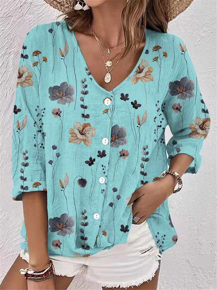 V-Neck Button Front Chiffon Cardigan