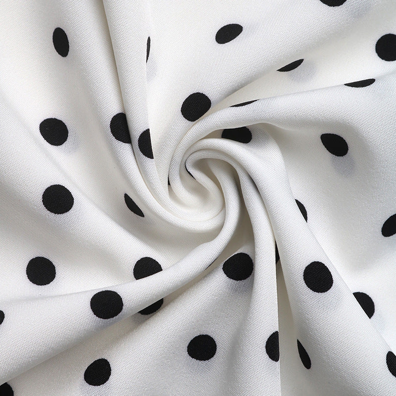 Polka Dot Sleeveless Bow Tie Waist Midi Dress