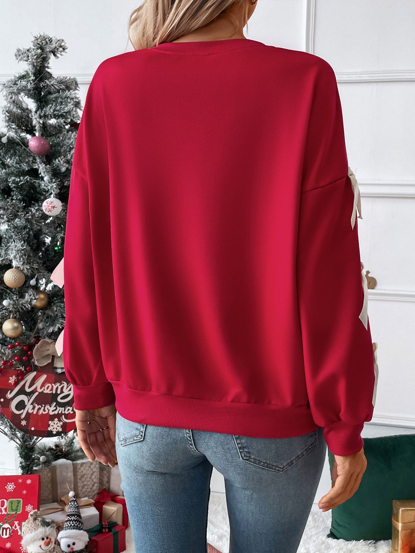 Sweet Bow Detail Relaxed Sweatshirt