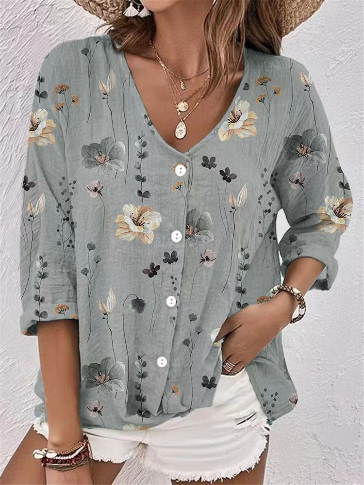 V-Neck Button Front Chiffon Cardigan