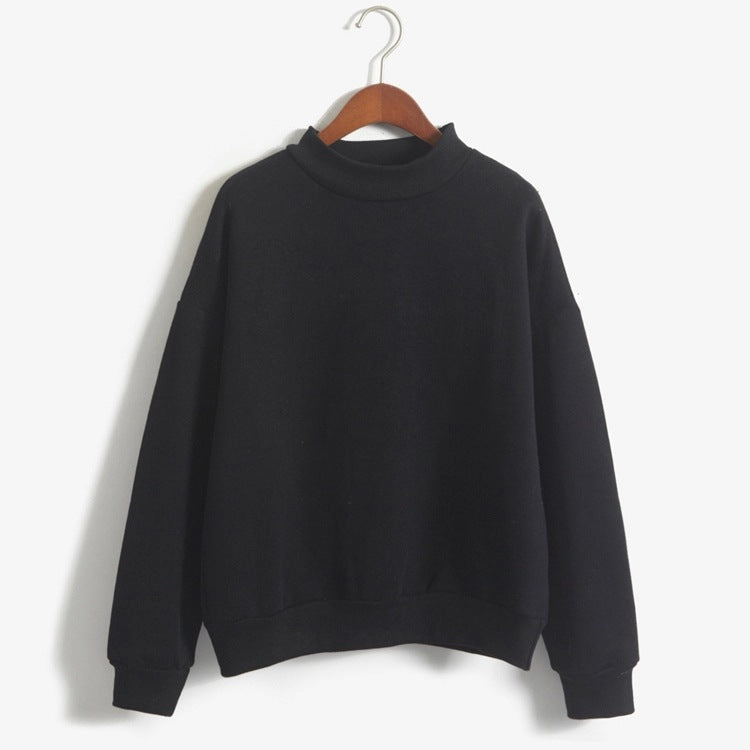 Women's Fleece-Lined Mock Neck Sweatshirt, Warm Long Sleeve Pullover