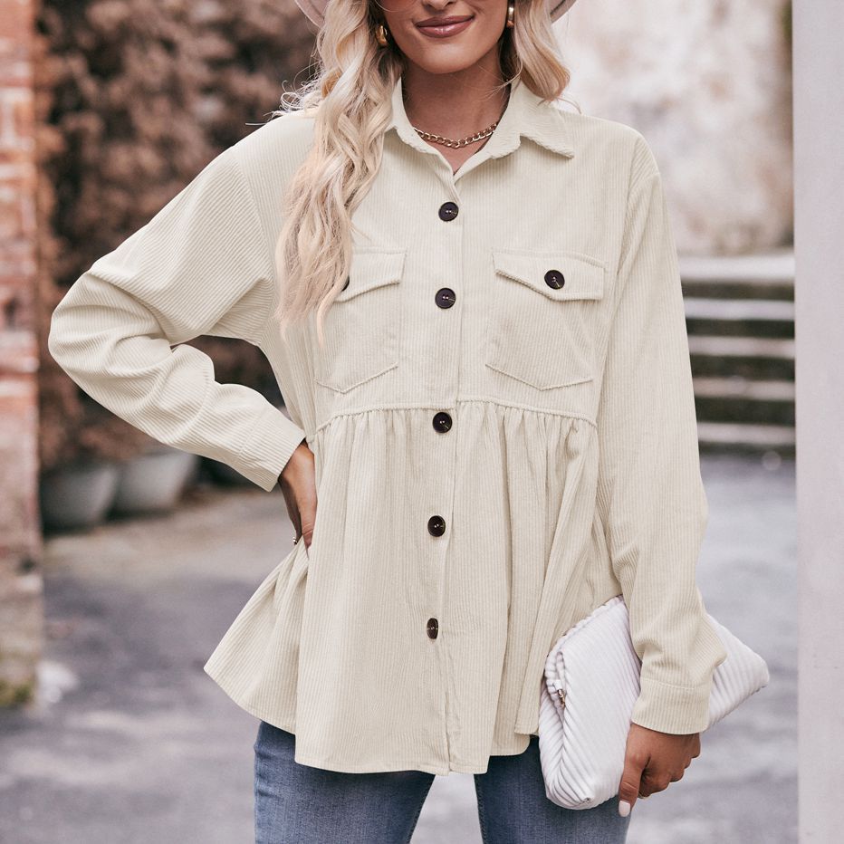 Casual Babydoll Corduroy Shirt