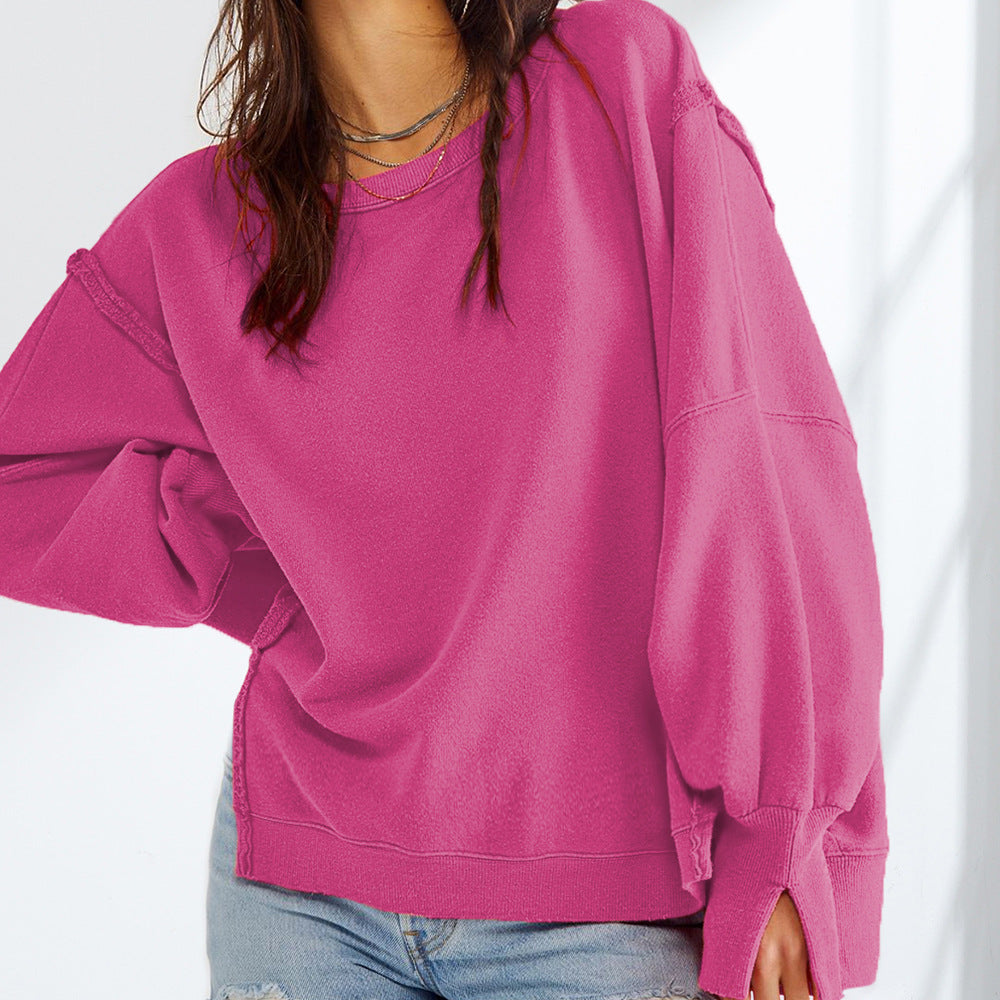 Round Neck Casual Long Sleeve Sweatshirt