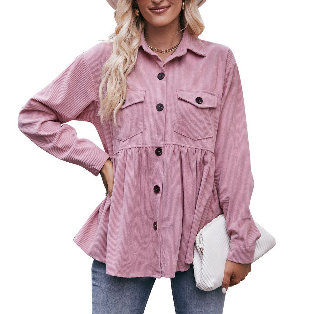 Casual Babydoll Corduroy Shirt
