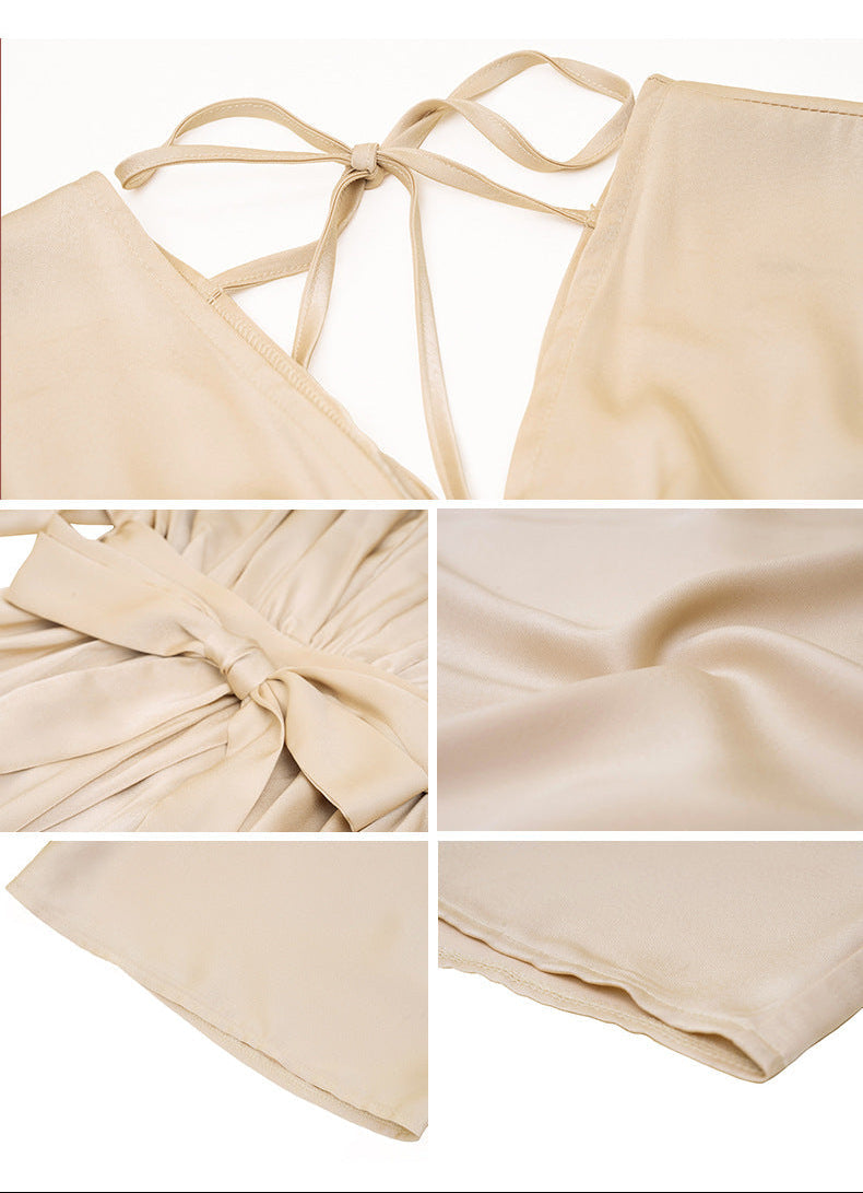 Elegant V Neck High Waist Loose Dress for Women