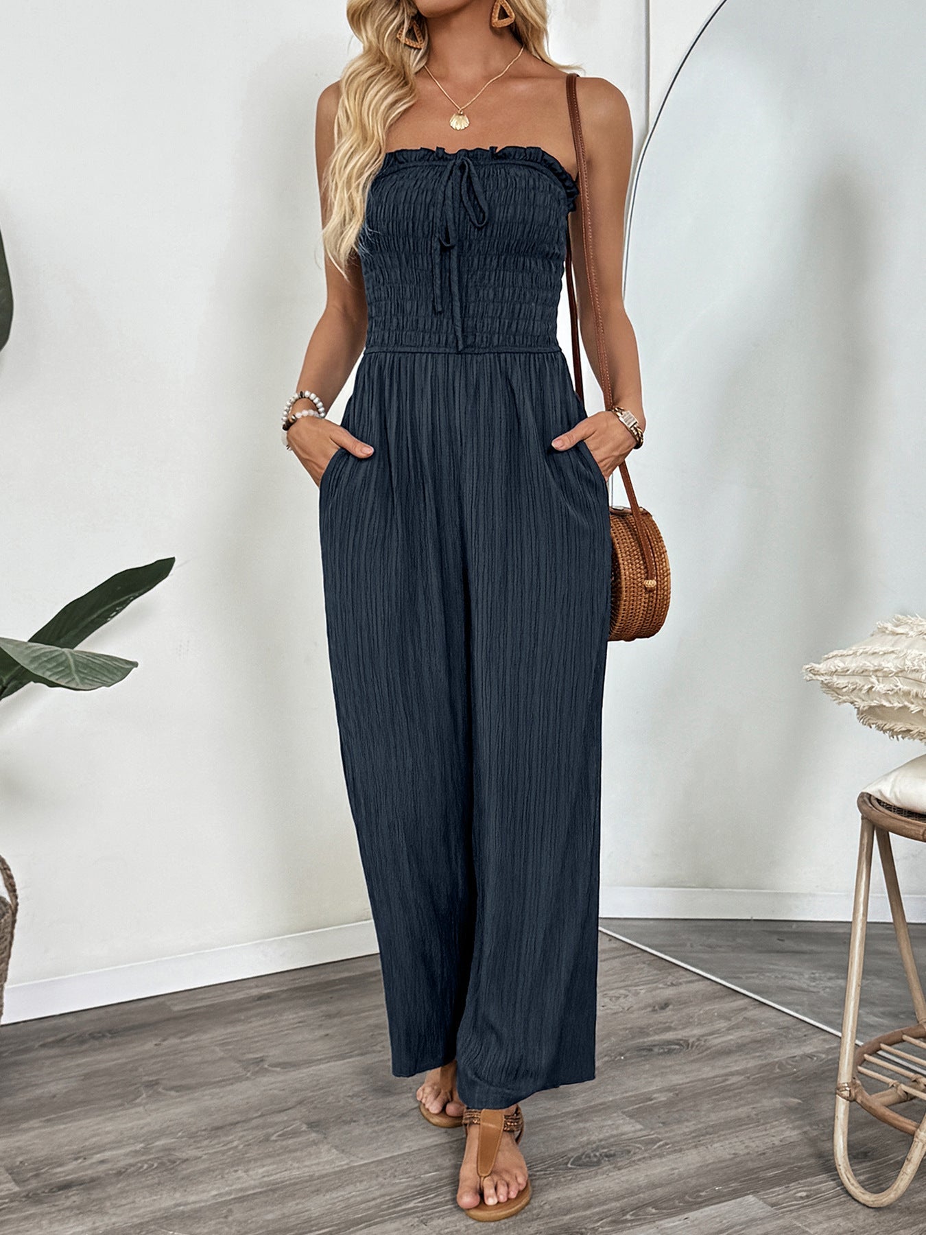 Women's Strapless Backless Jumpsuit